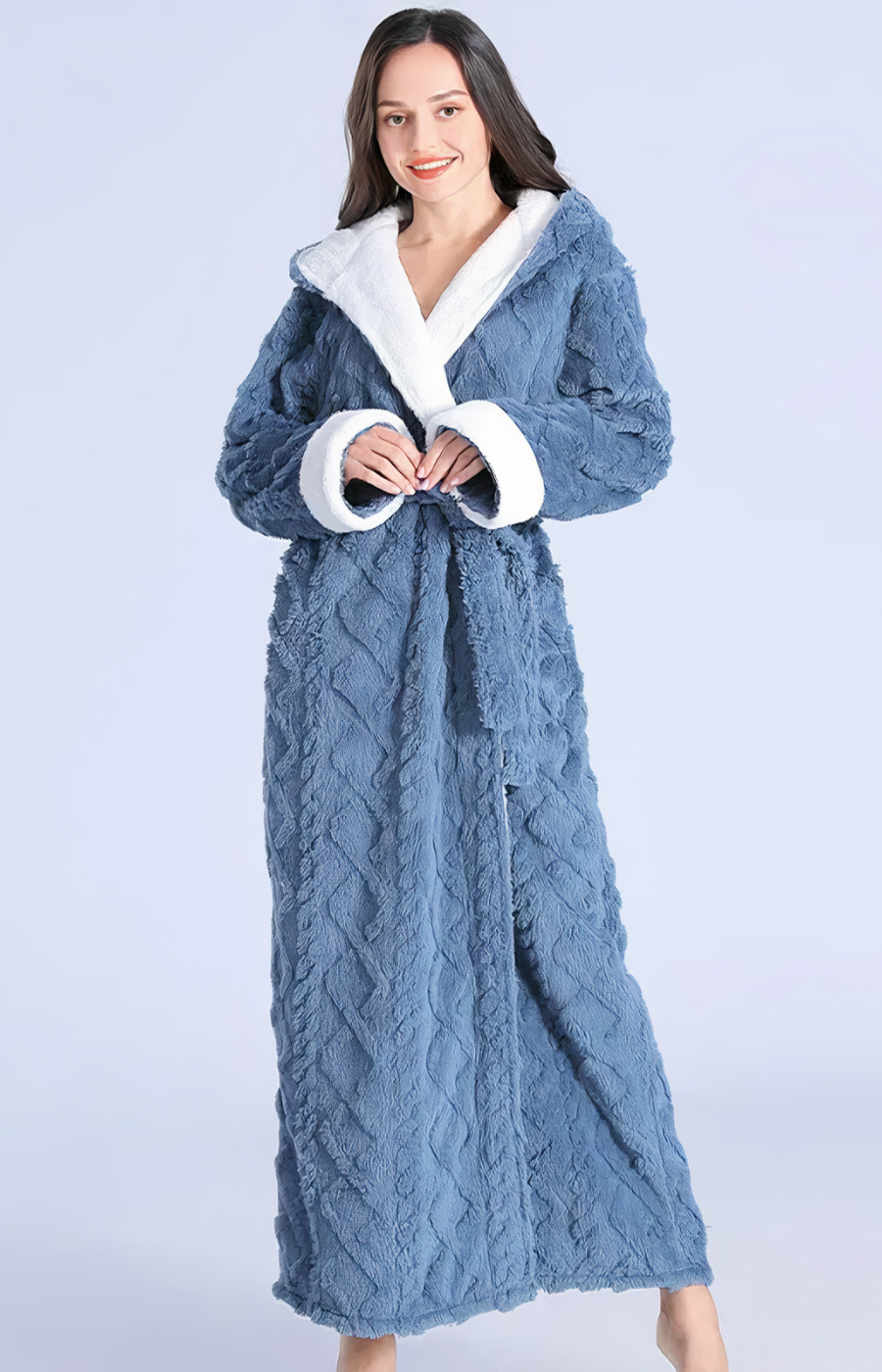 Femme En Long Peignoir A En Pilou Pyjama Pilou Pilou