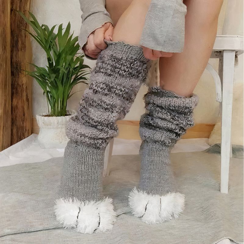 Chaussettes Pilou très hautes pattes de félin