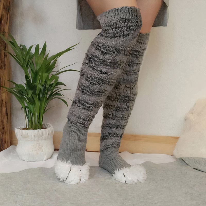 Chaussettes Pilou très hautes pattes de félin