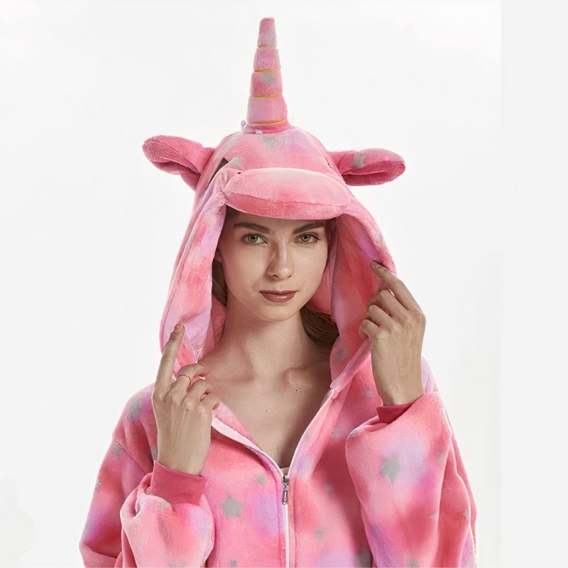Combinaison Pyjama Pilou Licorne Femme Rose