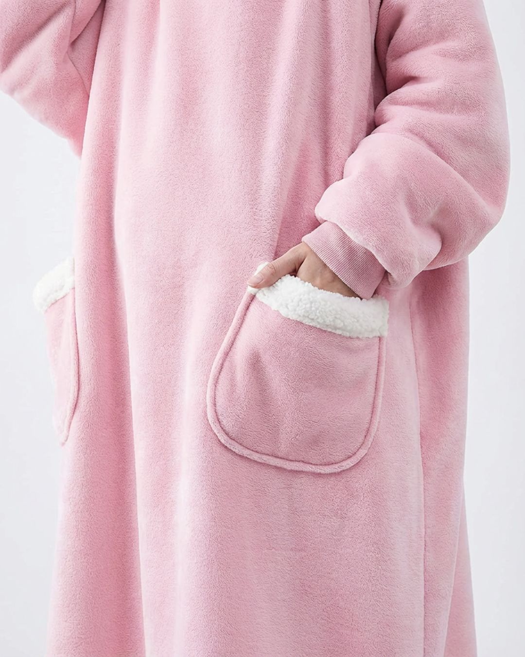 Couverture Plaid long à capuche rose