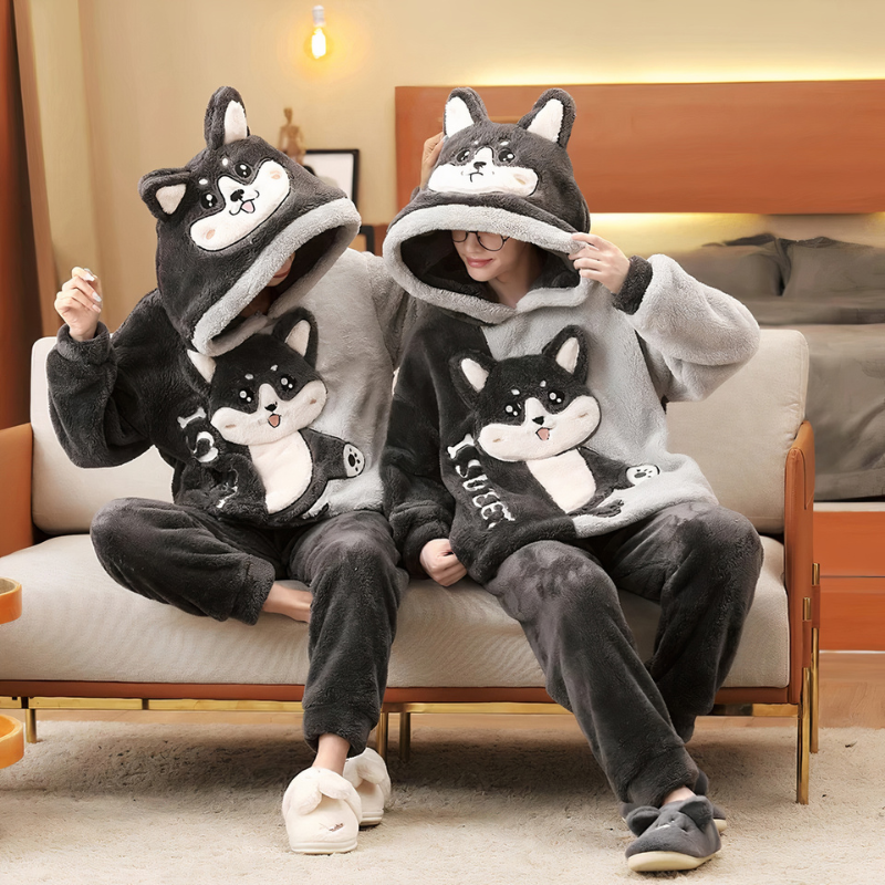Ensemble de pyjamas à motif chat