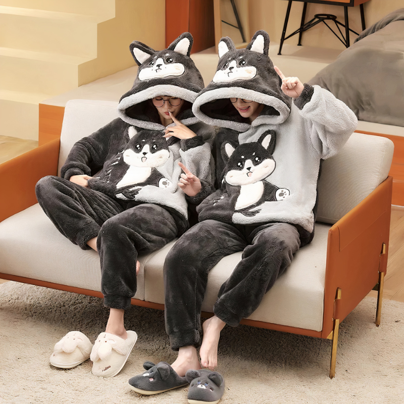Ensemble de pyjamas à motif chat