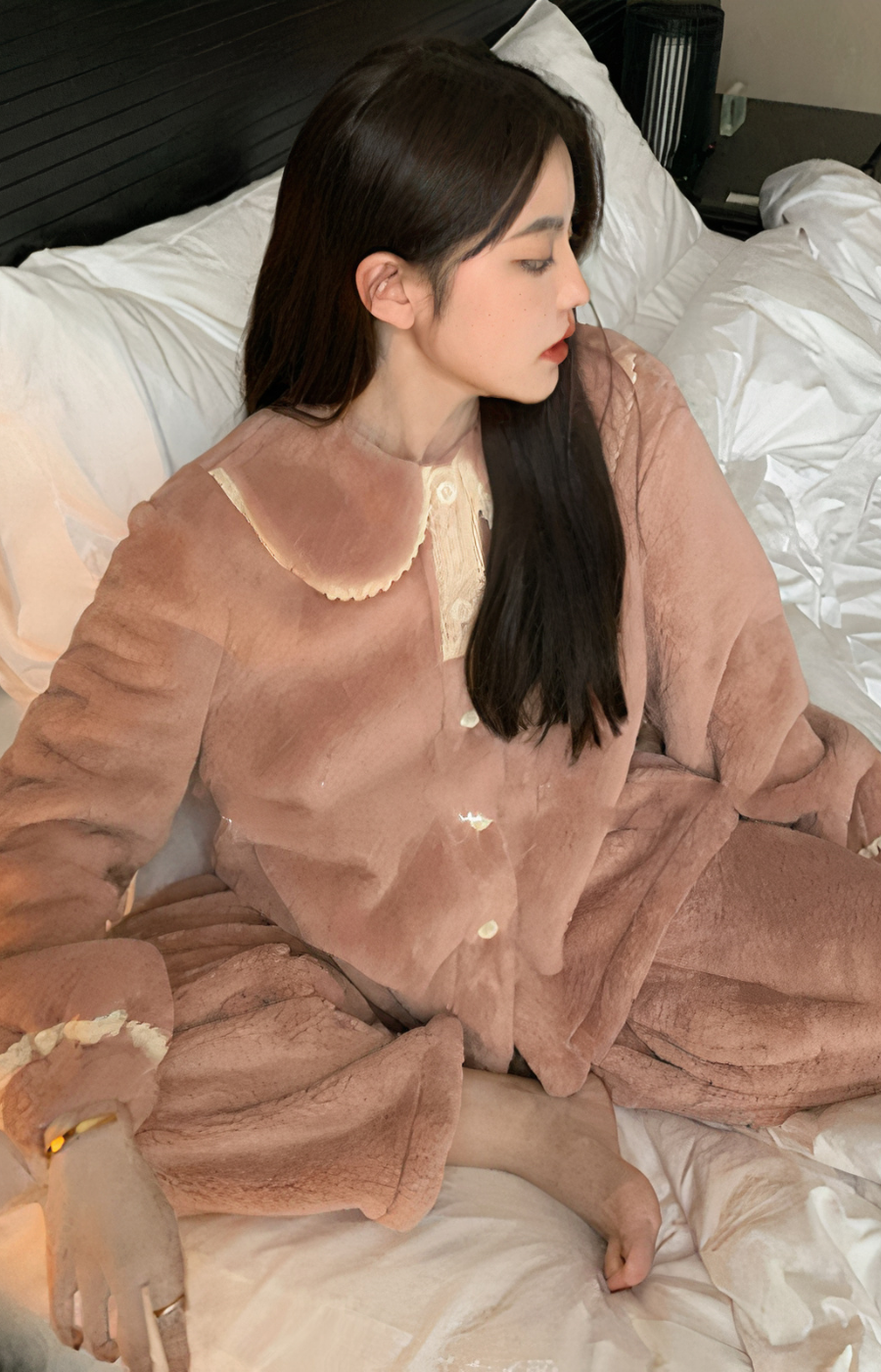 Pyjama pilou pilou pour femme à col rabattu