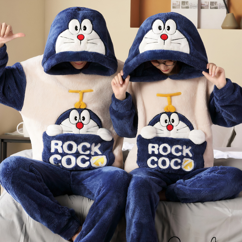 Pyjama Pilou Doraemon pour couple