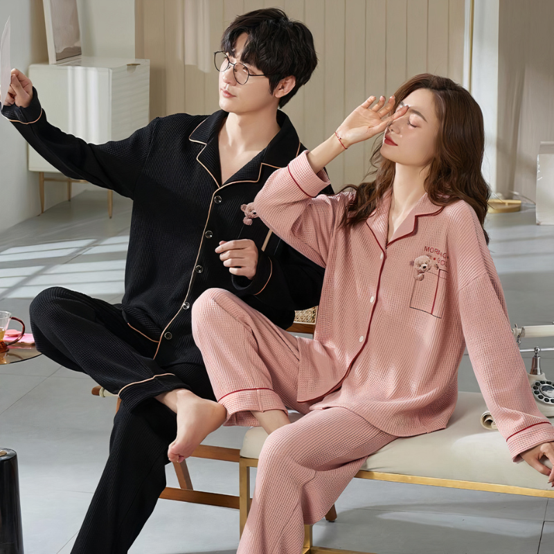 Pyjama couple à manches longues