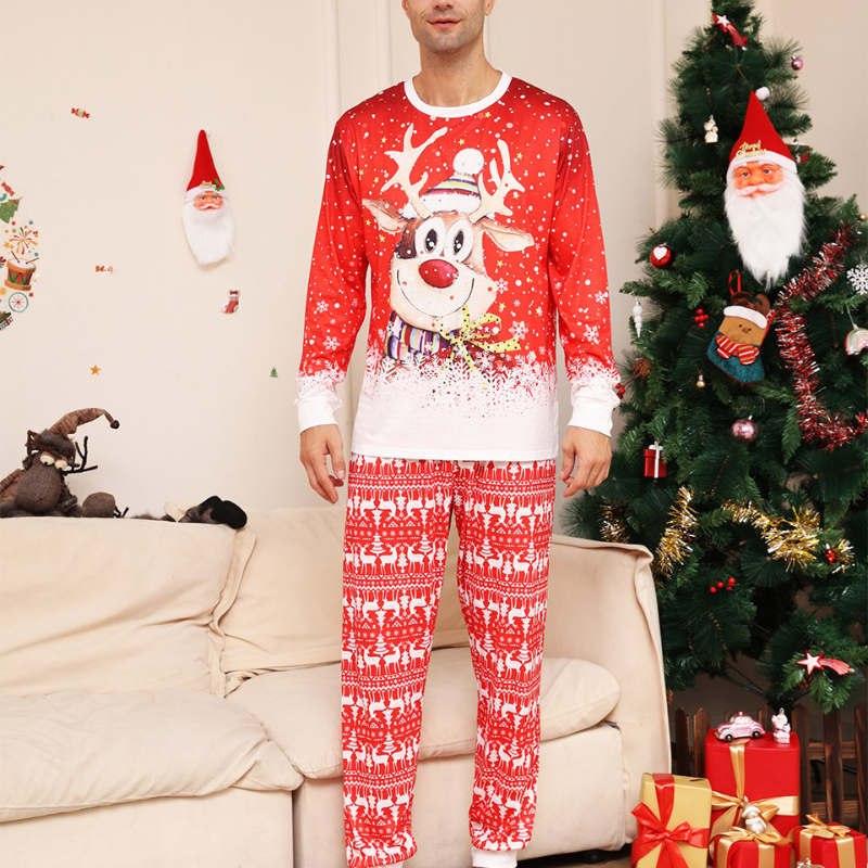 Ensemble pyjama renne de noël pour famille