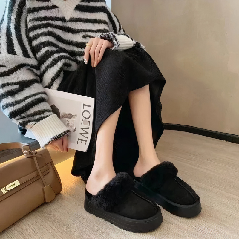 Chaussons Pilou effet fourrure