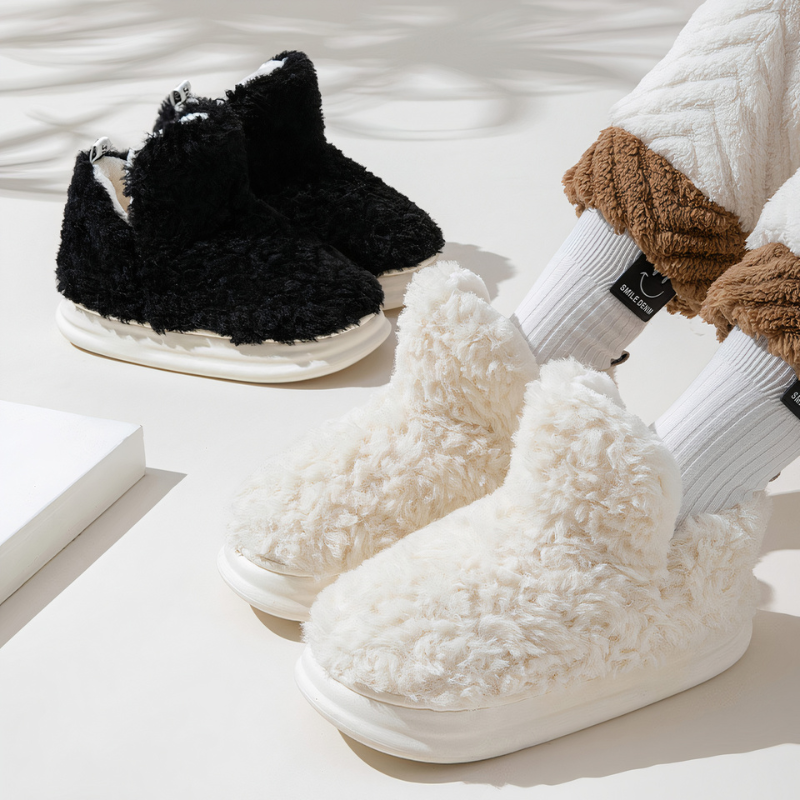 Chaussons épais fourrés en polaire