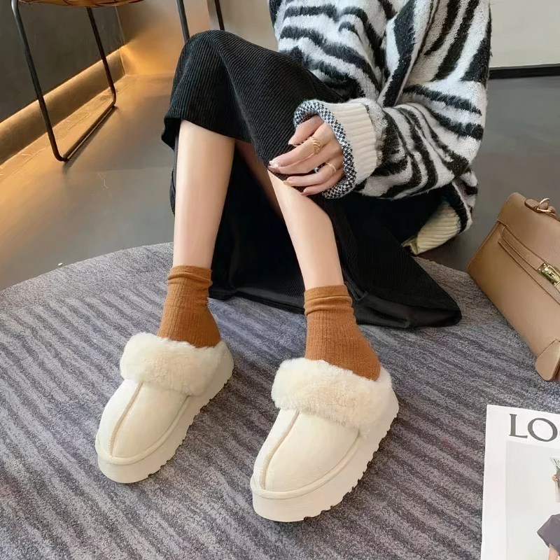 Chaussons Pilou effet fourrure