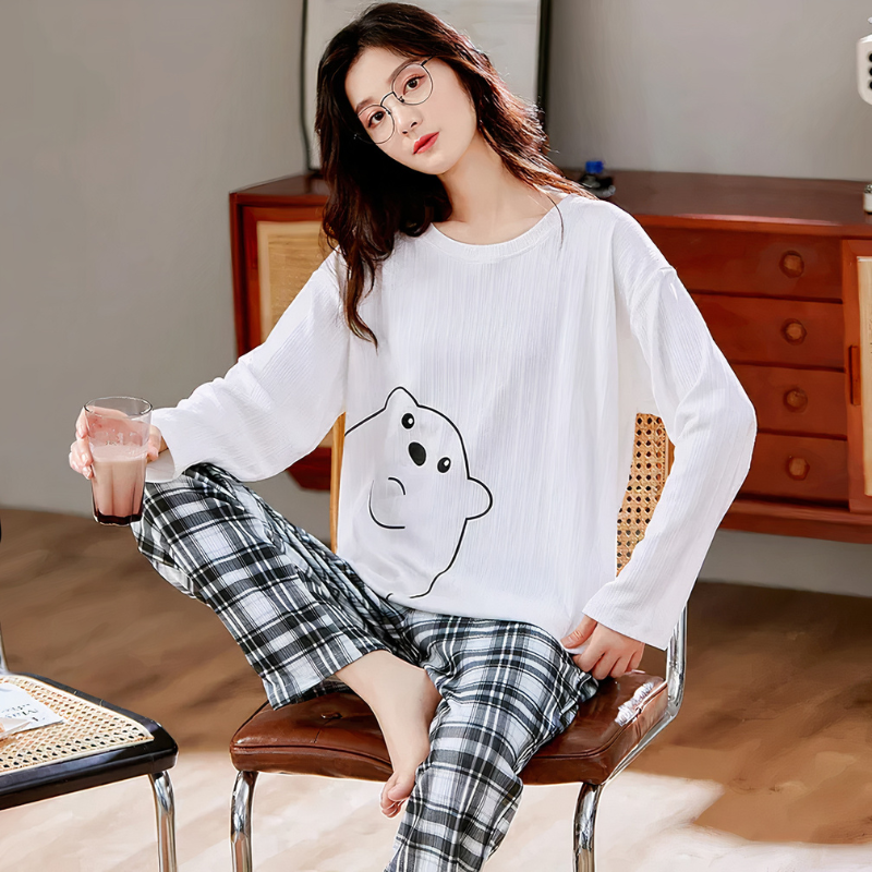 Pyjama mignon pour couple en coton