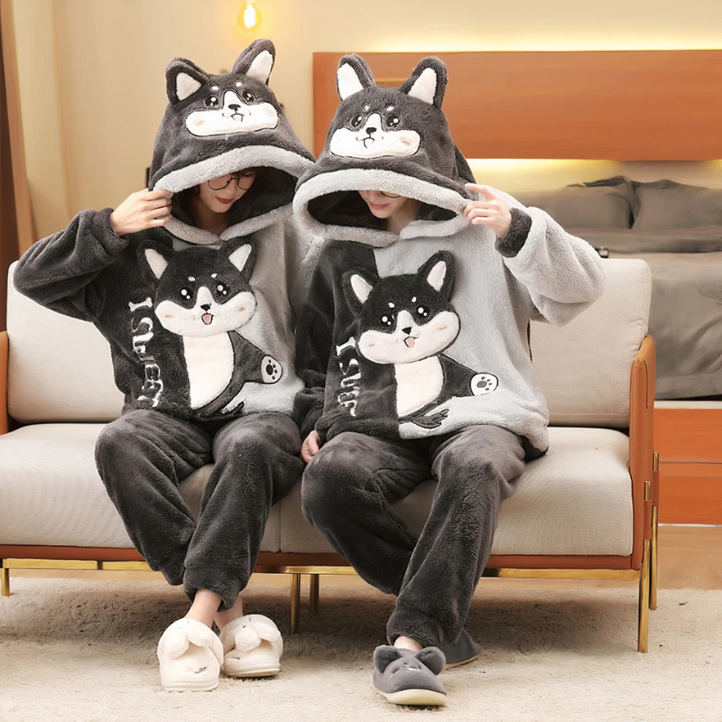 Ensemble de pyjamas à motif chat