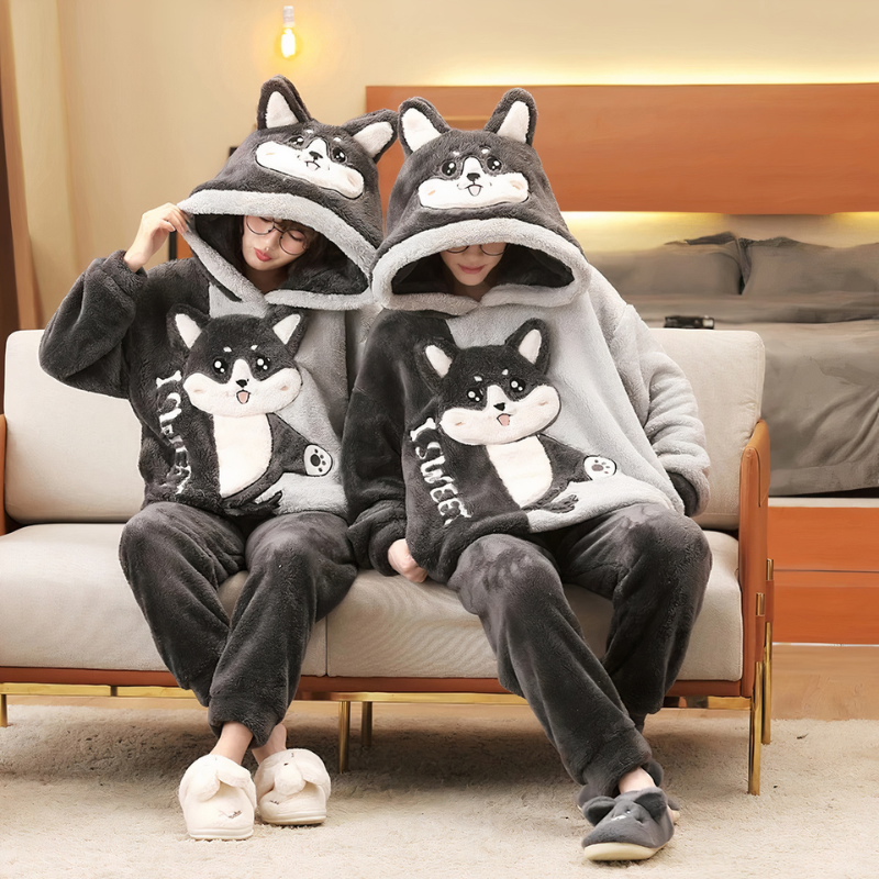 Ensemble de pyjamas à motif chat