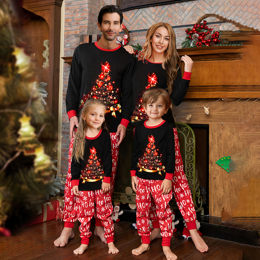 Pyjama à motif arbre de noël pour la famille