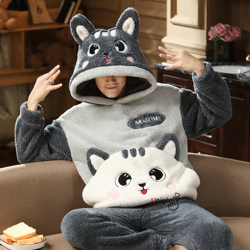 Pyjama Pilou assorti à motif chat