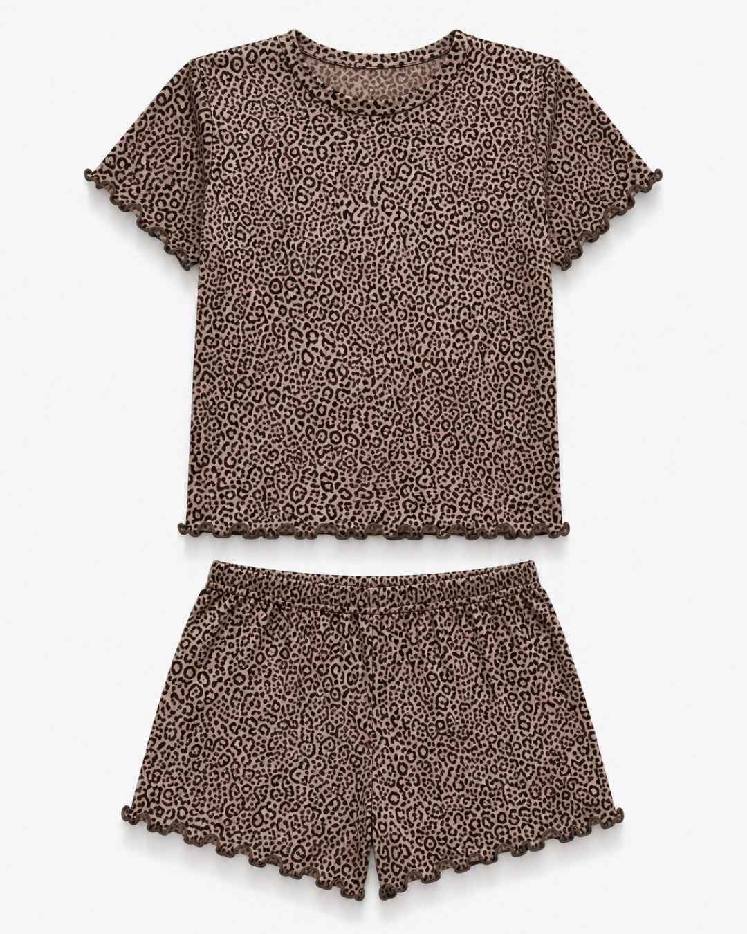 Ensemble pyjama short léopard femme été