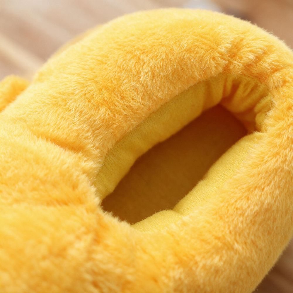 Chausson canard jaune femme, détail peluche
