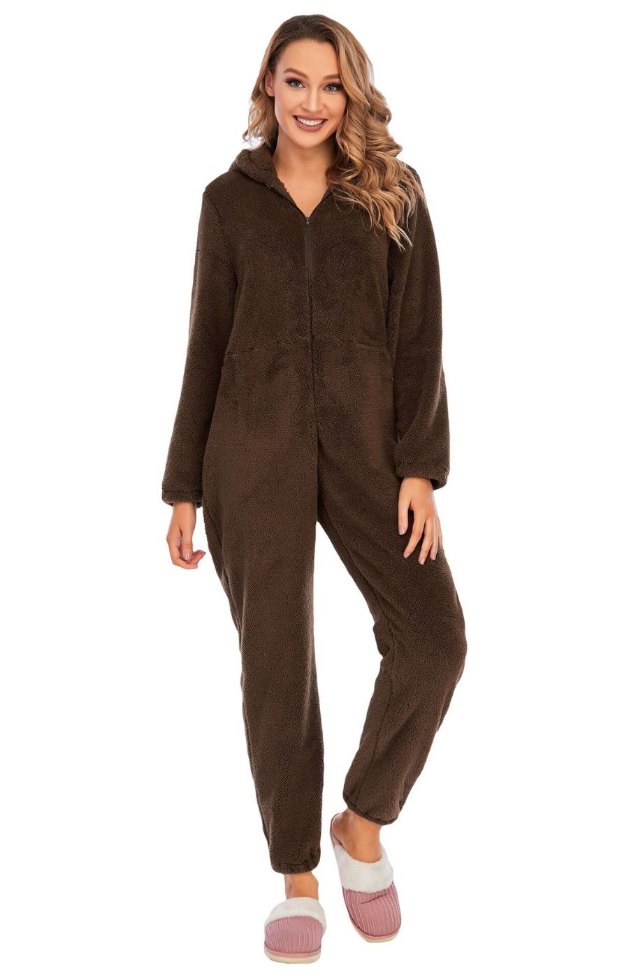 Combinaison pyjama pilou marron