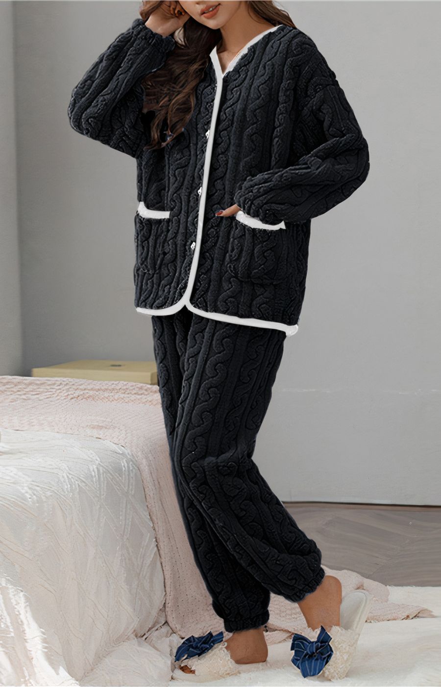 Ensemble pyjama style cardigan