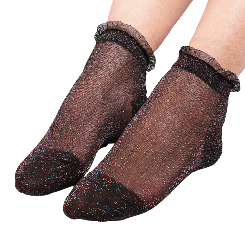 Chaussettes Noir Paillette Femme