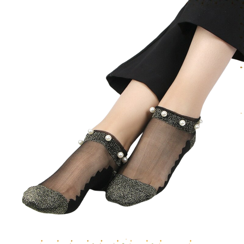 Chaussettes Femme Noires Paillettes