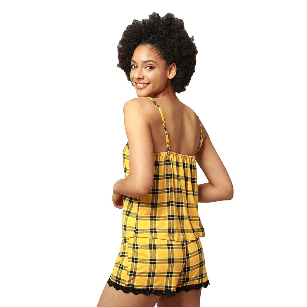 Pyjashort Femme À Carreaux