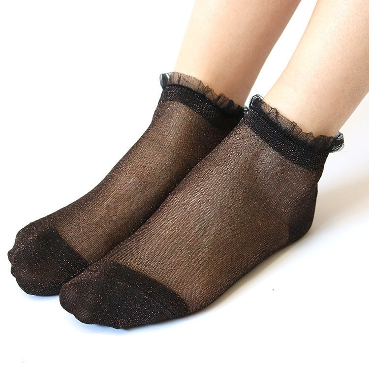 Chaussette Femme Noir Paillette
