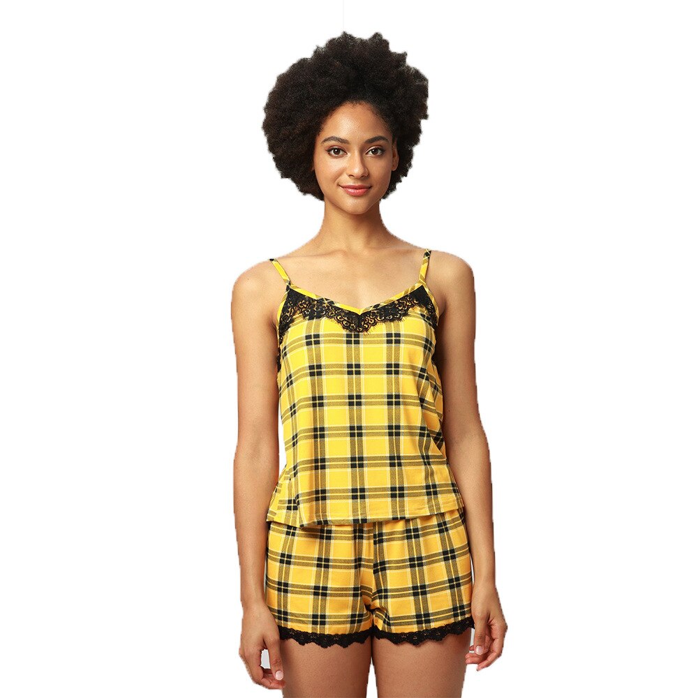 Pyjashort Femme À Carreaux