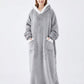 Couverture Plaid long à capuche gris