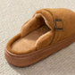 Mules chaudes fourrées avec boucle