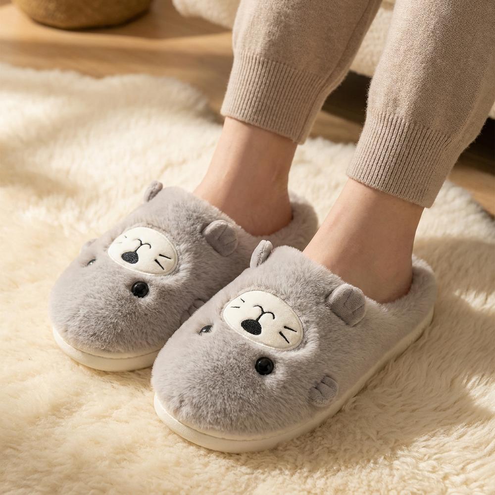 Chaussons phoque portés aux pieds