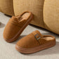 Mules chaudes fourrées avec boucle