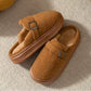 Mules chaudes fourrées avec boucle