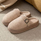 Mules chaudes fourrées avec boucle