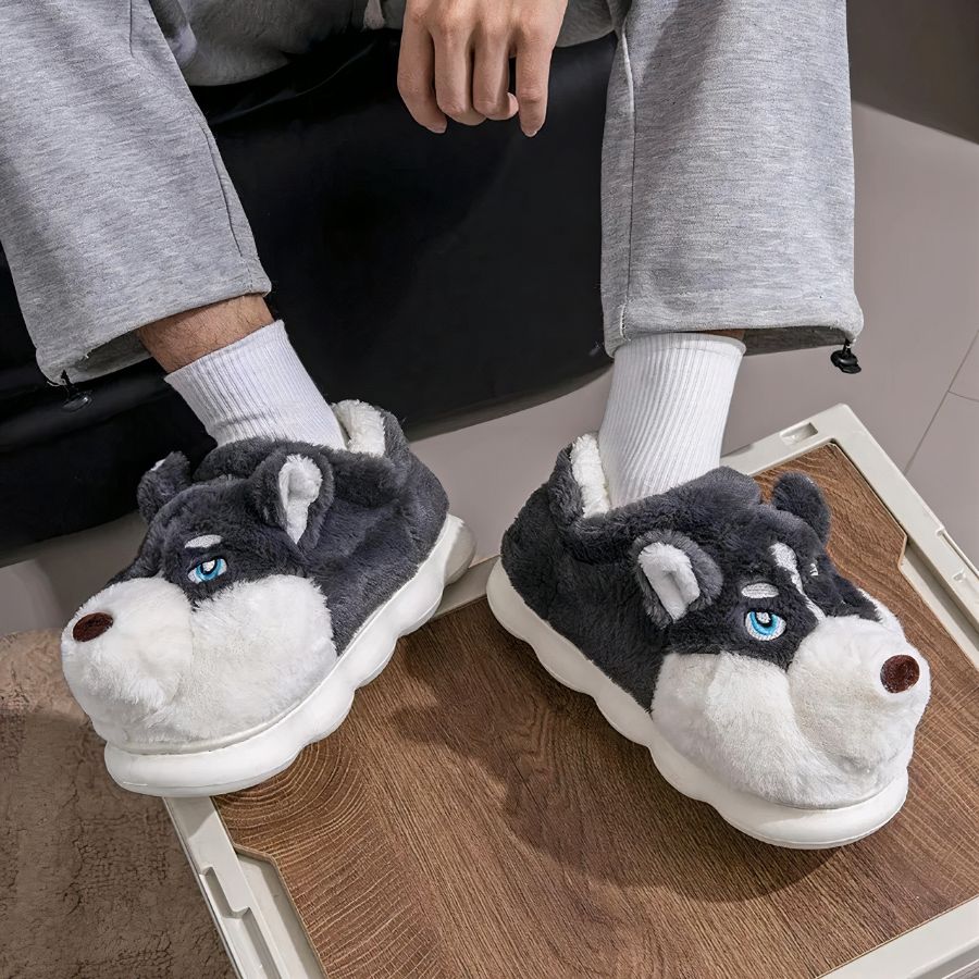 Chaussons chien husky