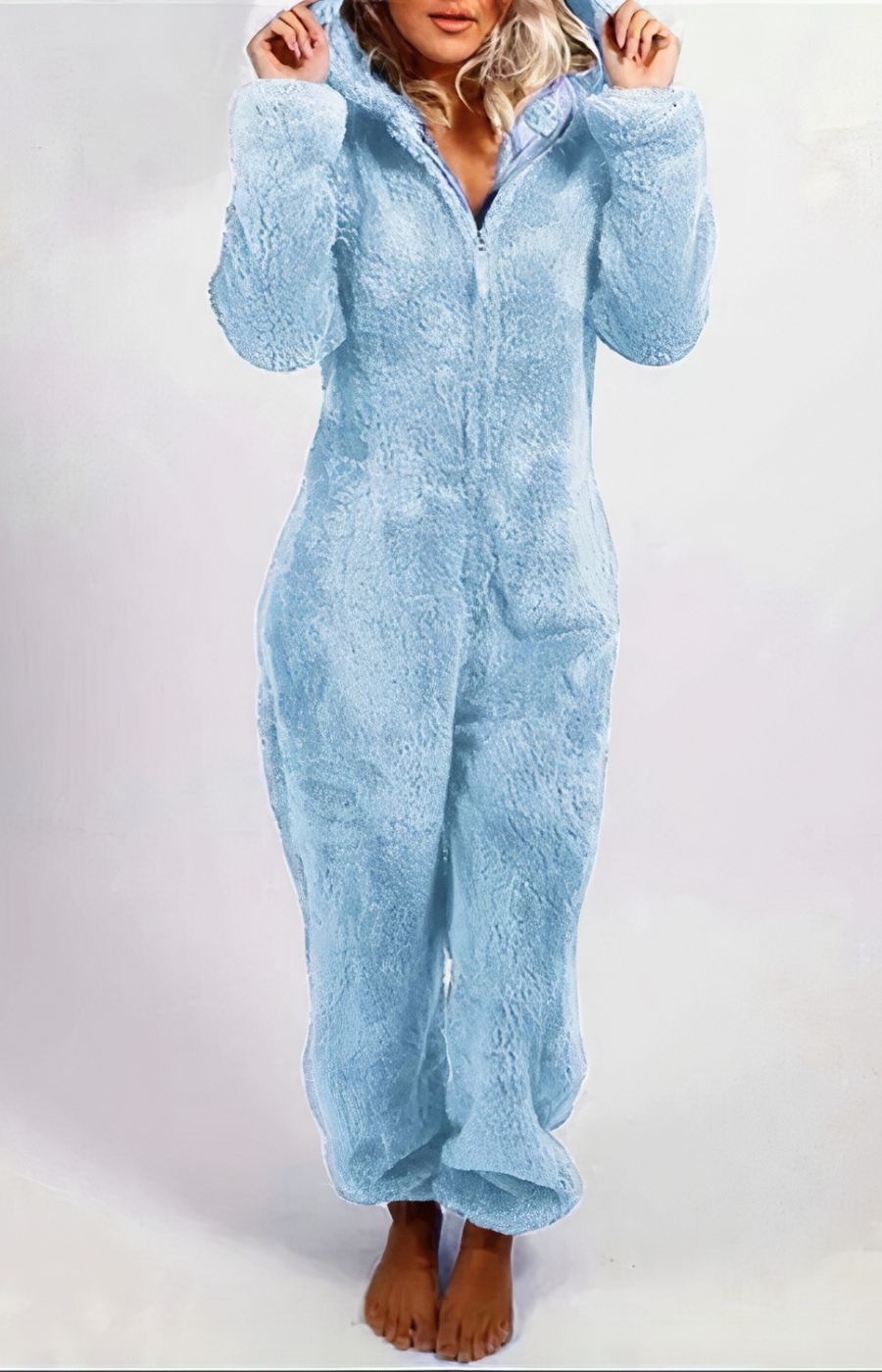 Combinaison Pyjama Polaire Femme Avec Capuche Et Oreilles De Chat - Chaud Hiver - Loungewear Doux - Grenouillère Une Pièce