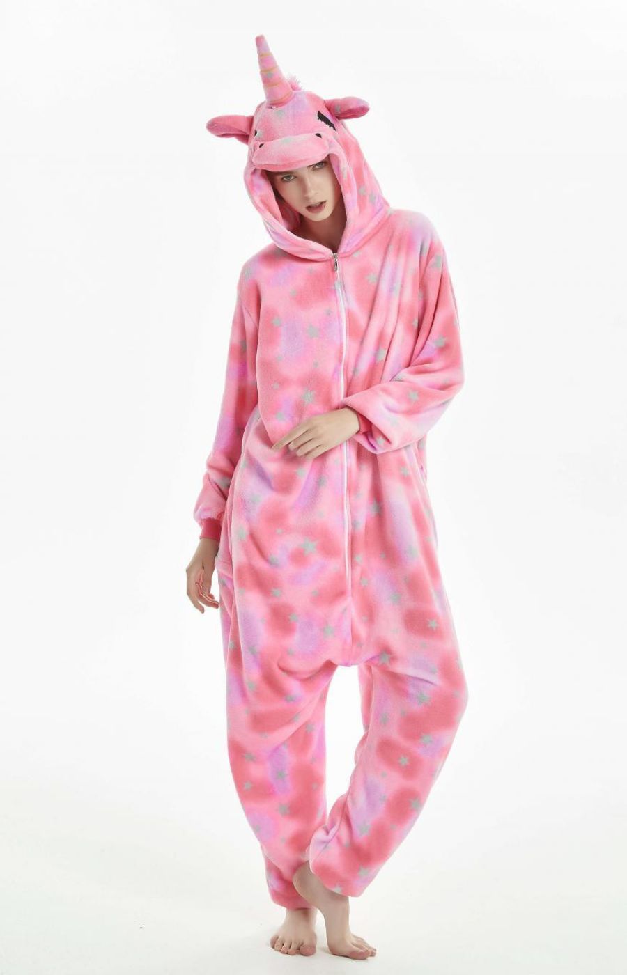 Pyjama Grenouillère Femme Velours Corail - Capuche Capybara/panda, Poches, Manches Longues, Doux Et Chaud Hiver