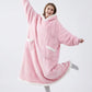 Couverture Plaid long à capuche rose