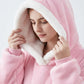 Couverture Plaid long à capuche rose