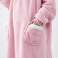 Couverture Plaid long à capuche rose