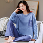 Pyjama bleu pour couple en coton