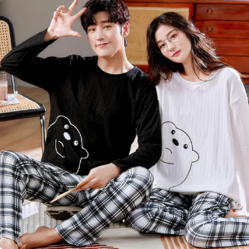 Pyjama mignon pour couple en coton