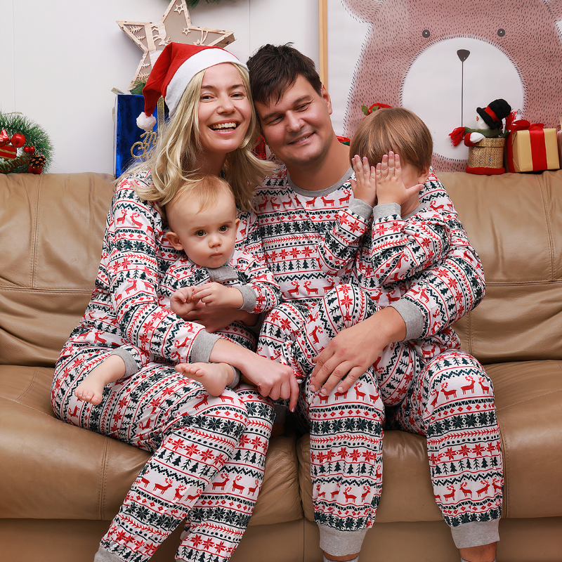 Pyjama Famille Noël Polaire - Ensembles Assortis Homme, Femme, Enfant, Motifs Festifs Chauds Et Doux