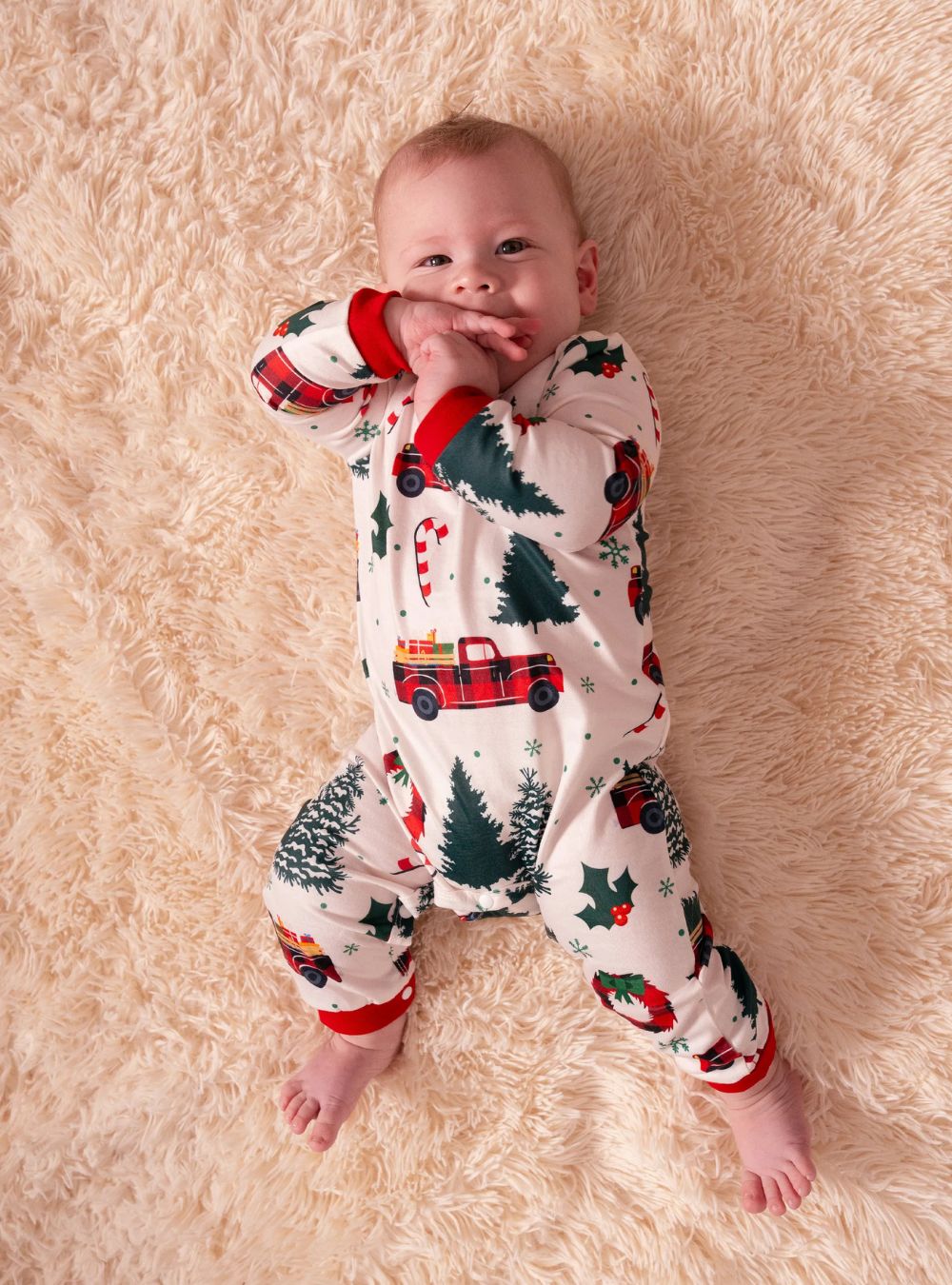 Ensemble Pyjama de noël motif arbre de noël et voiture