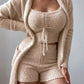 Ensemble Pyjashort femme polaire & peignoir 3 pièces