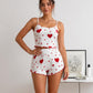 Ensemble Pyjama short motif coeur femme