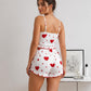 Ensemble Pyjama short motif coeur femme