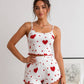 Ensemble Pyjama short motif coeur femme