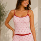 Ensemble pyjama short cerise femme crop top