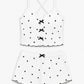 Ensemble pyjama short cœur femme caraco côtelé
